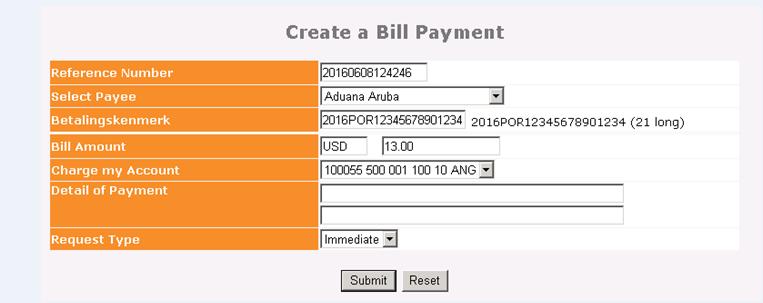 BIJLAGE II Electronische betaling t.n.v. de Departamento di Aduana via de Online Banking system van de Banco di Caribe. Inloggen in je online portaal bij de Banco di Caribe.