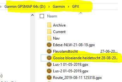 GPX bestand direct plaatsen op GPS apparaat. 2 van 2. 6. Plak hier het kopie van het gewenste GPX bestand 7. Start uw GPS apparaat 8.