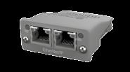 Ethernet - Modbus/TCP M12 Industriële Ethernet-optiemodule voor Modbus/ TCP-protocol. Connectortype M12. Baud rates: 10 of 100 Mbits/s ondersteund.