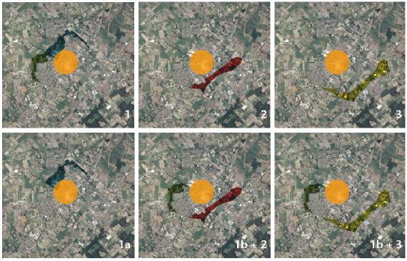 In de studies zijn drie zoekzones geselecteerd en onderzocht: o Zoekzone 1: ten noordwesten van Zundert bestaande uit twee delen: 1a Bredaseweg-Rucphenseweg (in het gebied tussen Zundert en Klein-