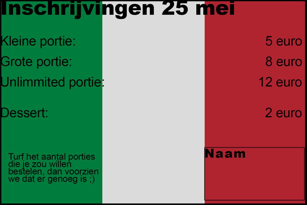 BELANGRIJKE DATA Zaterdag 25 mei vanaf 17u30: De aspi s gaan voor het laatst op kamp dit jaar. En om er een knaller van te maken dit jaar organiseren de aspi s een al even knallende spaghetti-avond!