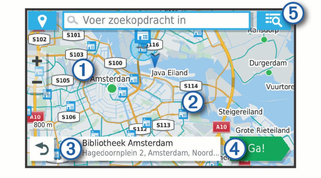 Een locatie verkennen OPMERKING: Deze functie is mogelijk niet beschikbaar in alle gebieden of voor alle productmodellen. U kunt een lijst van alle nuttige punten binnen elke locatie weergeven.