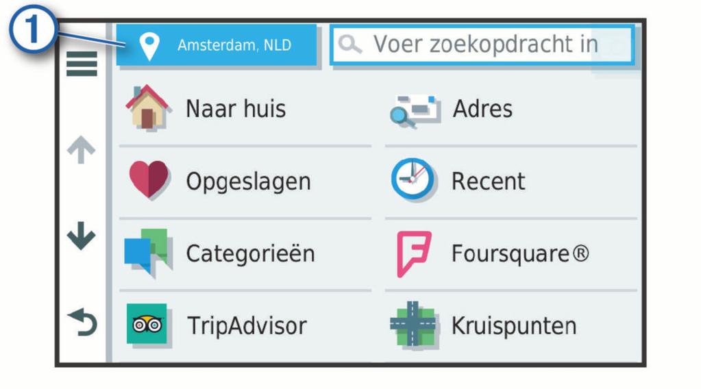 U kunt de bijschriften bij deze kleuren en symbolen op het toestel bekijken. Selecteer in de zoekresultaten voor parkeerplaatsen. 3 Selecteer een zoekgebied.