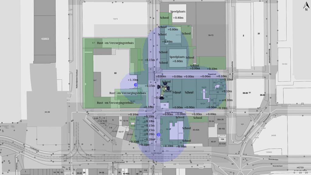 Horizontaal stralingspatroon (norm per antenne) Zie meetpunten tabel