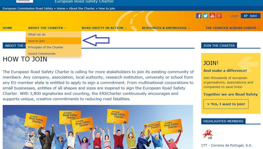 Hoe lid worden van het Charter? 1. Ga naar de Charter website : http://www.erscharter.