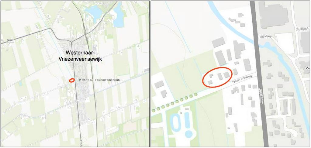 HOOFDSTUK 1 INLEIDING 1.1 Aanleiding Het projectgebied is gelegen aan de Twistveenweg 7b, 7c en 7d in het dorpsrandgebied van Westerhaar- Vriezenveensewijk.