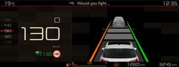 Het panoramisch 12 HD-scherm* toont de belangrijkste informatie voorø het rijden en biedt u de mogelijkheid de 3D-navigatiekaart in groot formaat