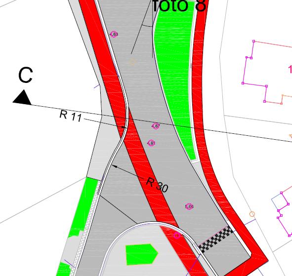 Ontwerp Bij het inrijden van de Bosstraat (langs de kant van de Kasteelstraat) wordt de inrijbocht iets vergroot zodat auto s moeten vertragen om de straat in te rijden.