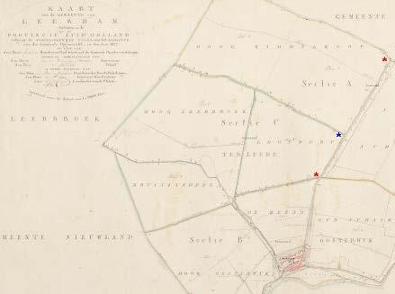Afbeelding 10. De ligging van Leerdam en de Schaikse Dijk op de Kadastrale Kaart (Verzamelplan) van 1811-1832.