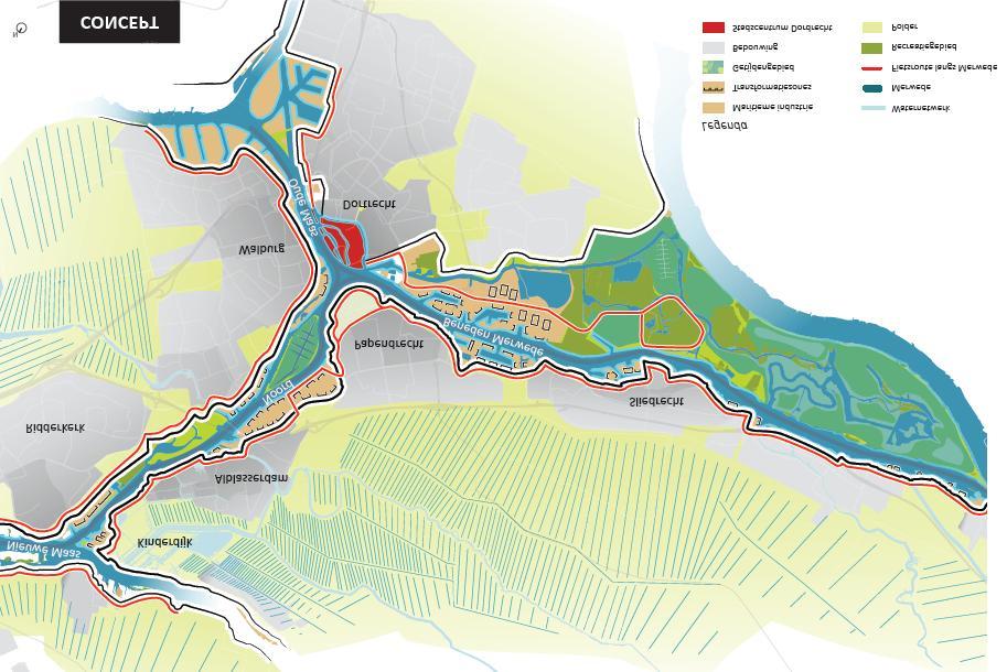 Regio-project: De Merwede, getijdepark tussen de dijken Transformatie rivieroevers De rivieroevers van de Drechtsteden veranderen.