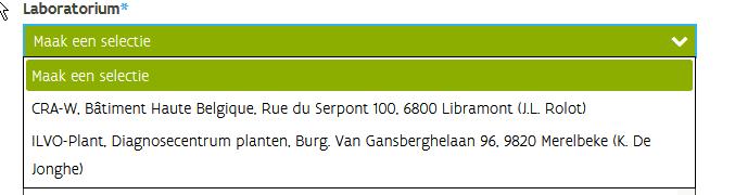 U krijgt als zoekresultaat de gevraagde bemonsteringsaanvraag. Door dubbel te klikken op deze aanvraag komt u in het detailscherm van de betreffende bemonsteringsaanvraag.