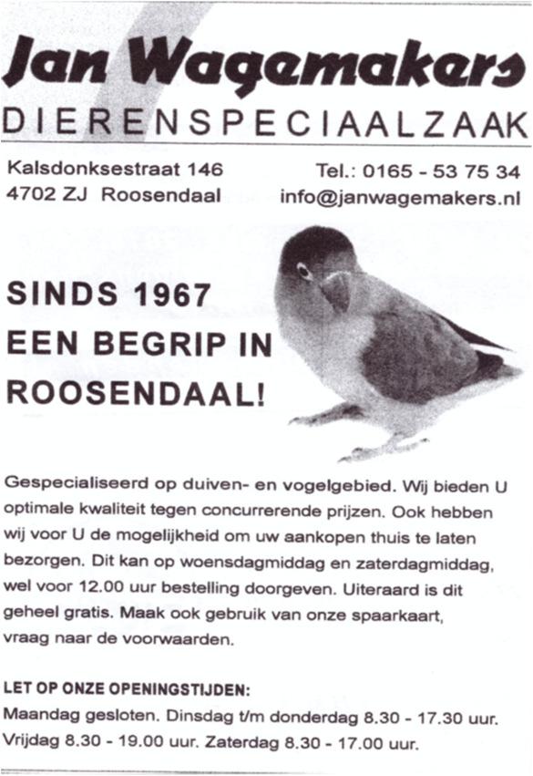 Voor dit jubileum wordt erin de maand Mei voor diegene die als 50 ste op RCC lijst doffers binnen is gekomen een bon t.w.v. 15 euro beschikbaar gesteld door de Fa Wagemakers.