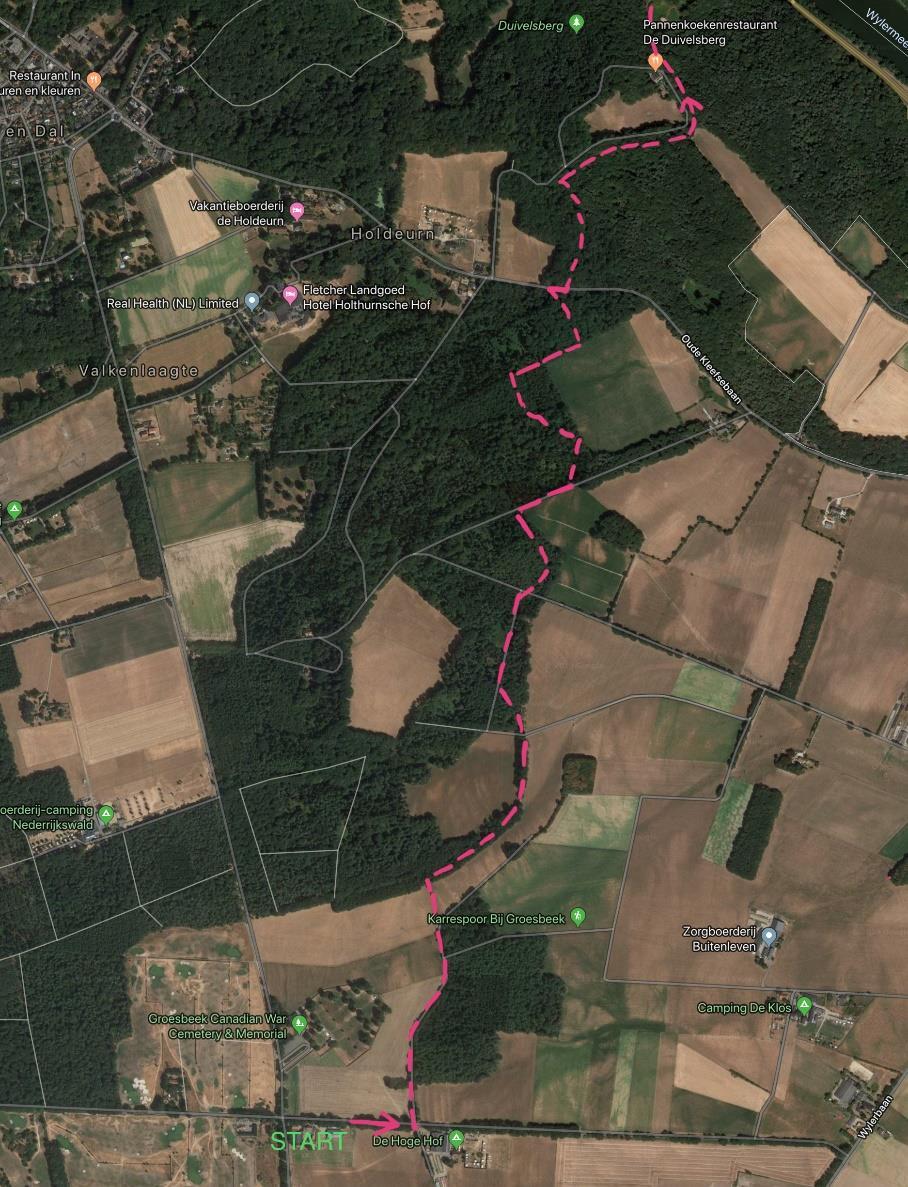 Etappenummer 36 Groesbeek Kranenburg Loopgroep 3 7,2 km Startpunt etappe Derde Baan 14 te Groesbeek (Mini Camping De Hoge Hof) Eindpunt etappe Kirchstrasse 7 te Kranenburg (tegenover Gaststätte Polm)