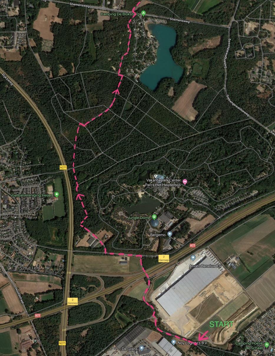 Etappenummer 31 Heijen Ottersum Loopgroep 5 5 km Startpunt etappe Brem 2 te Heijen (einde bospad is stopplek) Eindpunt etappe Looiseweg 5 te Ottersum (bij bereiken Looiseweg) Tijdstip (bij