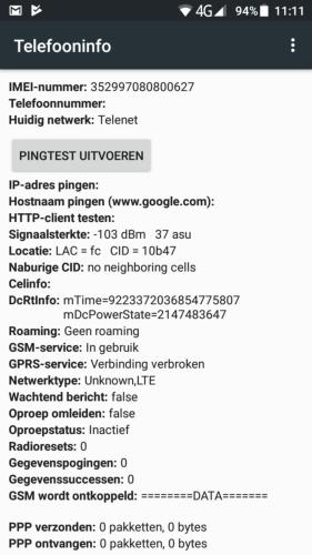 ANDROID 06/06/2019 TELEFOONINFORMATIE OPVRAGEN Android smartphones hebben een hele reeks van codes waarmee bepaalde testen kunnen