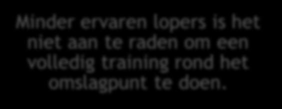 Hard trainen en verzuren Minder ervaren lopers is het