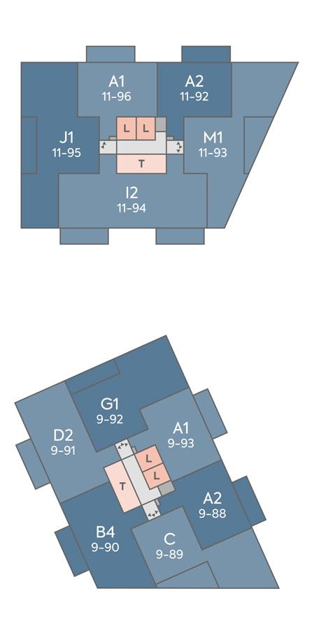 VERDIEPIGSOVERZICHTE 16e verdieping 17e verdieping