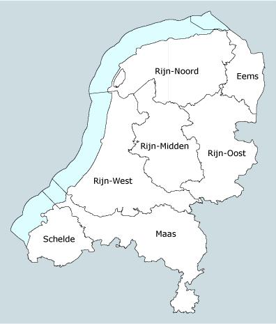 Figuur 1 Bron: CBS. Stroomgebieden van Nederland. 2.