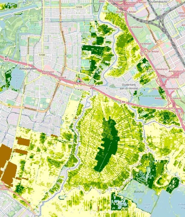 Daaromheen ligt in beide polders een zone die als Open wordt beoordeeld.