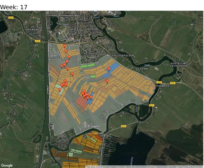 3.10 Aetsveldse polder In de Aetsveldse polder zijn in 2018 geen nesten gezocht waarvan de lotgevallen zijn geregistreerd. Er is wel een BMP-telling gehouden*.