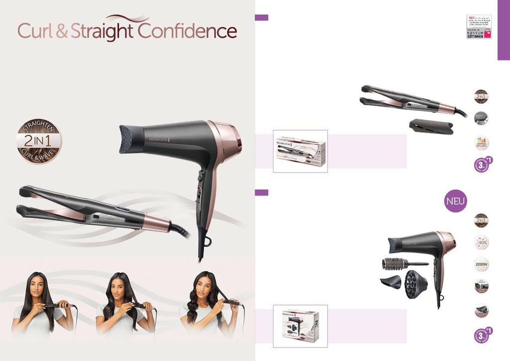 Mit der Curl & Straight Confidence Haarstyling-Serie kann jede Trendfrisur im Handumdrehen gestylt werden.