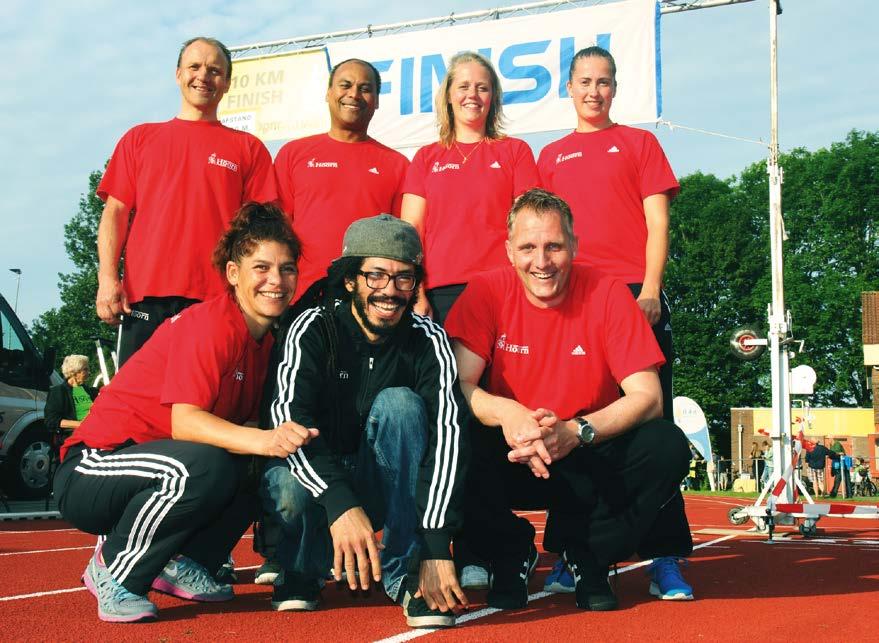 Team Sport brengt Hoorn in beweging Op de foto: Pedro Koning, Luigi Arion, Eefje Sok, Suzanna Deckers. Onder: Ruby Kouwenberg, Caine Ruiz en Erwin Langenhorst.