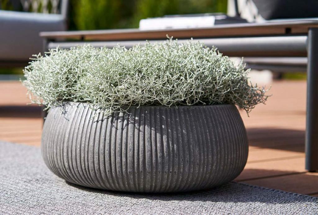 ridged ficonstone The ridged collection is a classic collection with round shaped pottery and planters available in all kinds of small and basic s.