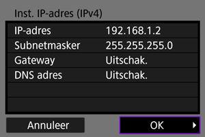 Om de ingevoerde waarden in te stellen en terug te keren naar het scherm in stap 2, drukt u op de knop. 4. Selecteer [OK].