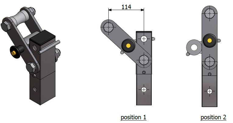 HANDLEIDING VIAVAC GBX2 (Gebruikers gedeelte) Art. nr. 50514 NL (17-10-2018) De korte hijsarm kan gebruikt worden in 2 posities: Positie 1 is gebruikelijk.