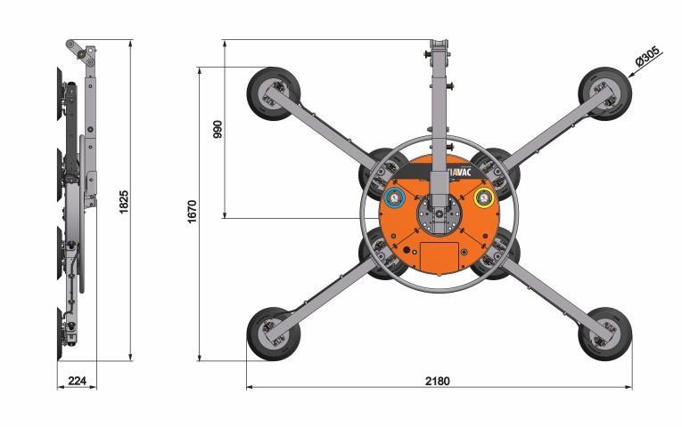 zuignap. De maximale belasting van dit verlengstuk is beperkt tot 110kg per verlenging.