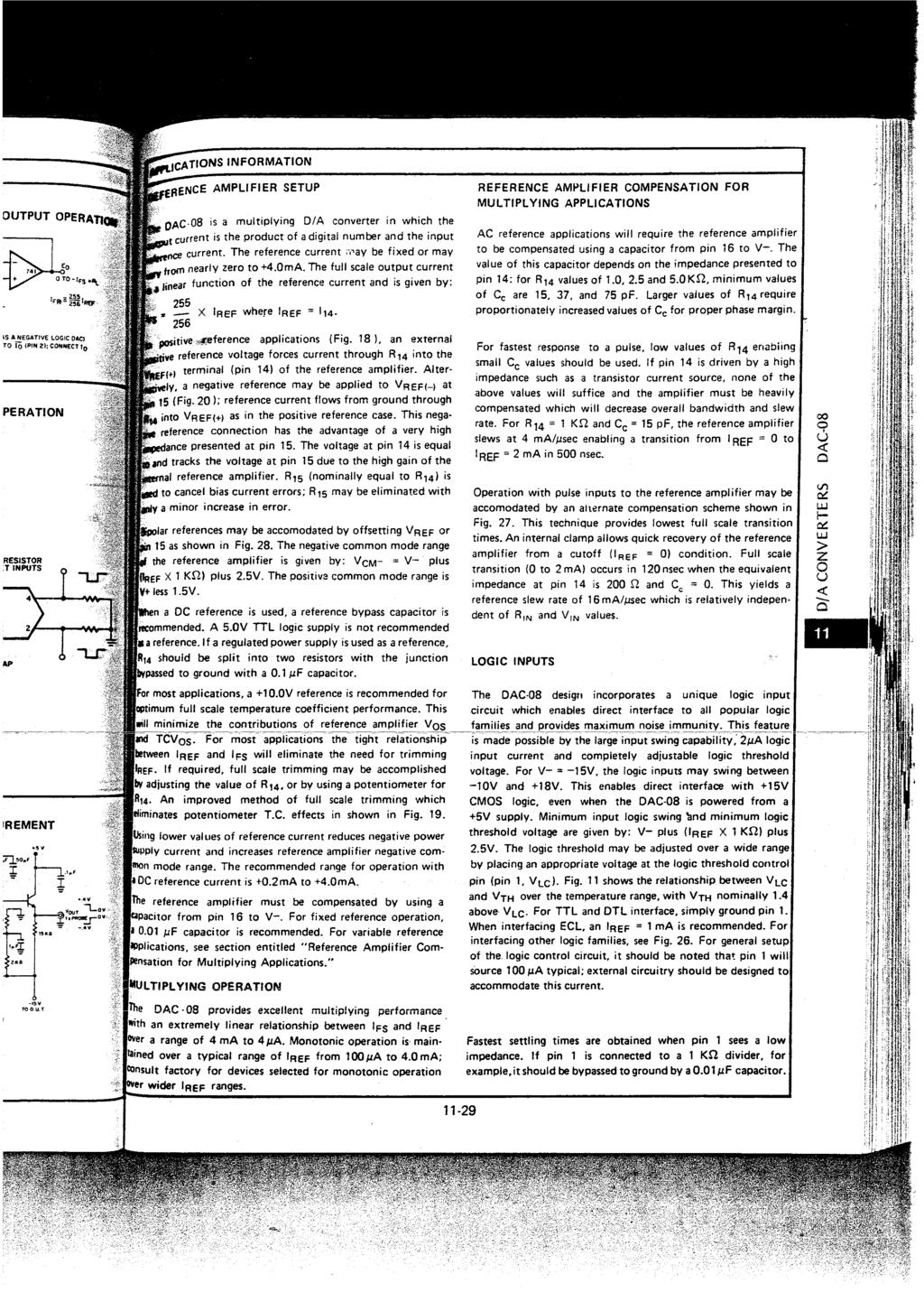 ~ ~~ ~ ~~~~~ ~- ~ famliiesand REFERENCE AMPLFER COMPENSATON FOR MULTPLYNG APPLCATONS current. The reference current,-ay be fixed or may nearly zero to +4.OmA.