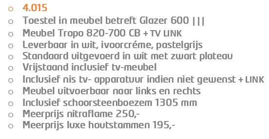 GLAZER 600 & MEUBEL TROPO 820-700 TV LINK + CB. 3.