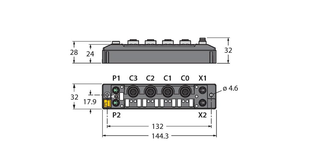 4T-2/TXL 6625503 aansluitkabel, M12-contraconnector, recht, 4-polig, kabellengte: 2m, Afmetingen Type Identnr. WKC4.