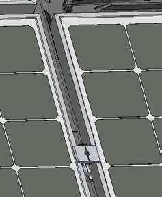 44) Optie 1 ) M et een krasnaald een raster van krassen aanbrengen aan de bovenkant van de frames van de fotovoltaïsche module boven de voetjes die een