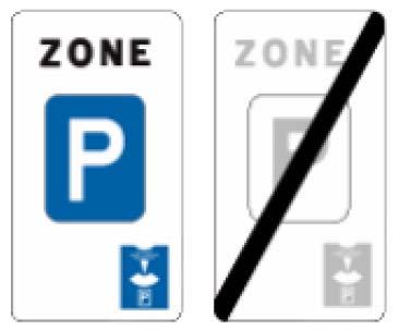 Artikel 31: Elke bestuurder die op een werkdag of op de dagen vermeld op de signalisatie een motorvoertuig parkeert in een zone met beperkte parkeertijd, moet op de binnenkant van de voorruit of, als