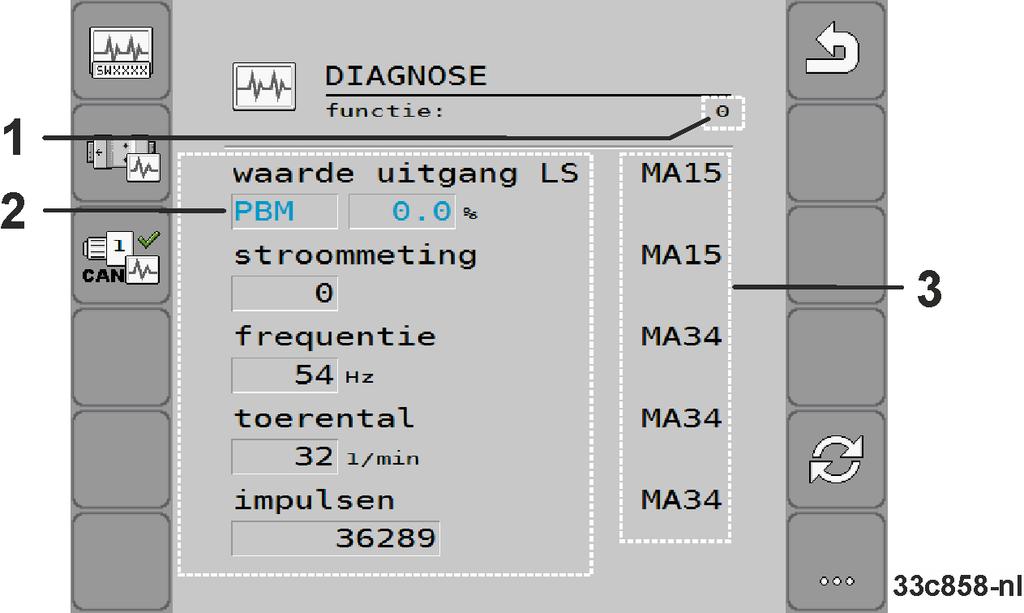 Oplossen van storingen 8 8 Oplossen van storingen 8.1 Diagnose uitvoeren In de diagnose kunt u de gemeten waarden van alle pins aflezen, die op de signaalverdeler zijn aangesloten.