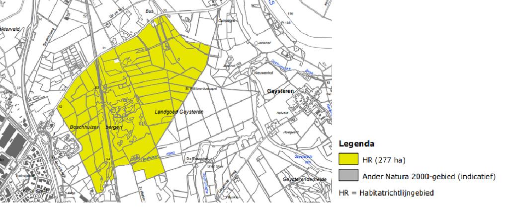 * Prioritair habitattype Figuur 4. Habitatrichtlijngebied Bosschuizerbergen (bron: Ministerie van Landbouw, Natuur en Voedselkwaliteit). 5.