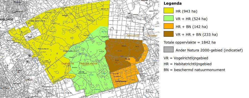 Beschrijving Natura 2000-gebied Strabrechtse Heide en Beuven De onderzoekslocatie ligt binnen de invloedssfeer van het Natura 2000-gebied Strabrechtse Heide en Beuven op circa 27.5 km afstand.