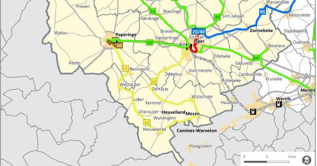 Opwaarderen lijn 61: Poperinge-Heuvelland-Ieper Voorstel binnen VOM WAT? Het budget VOM zou kunnen worden ingezet om een 120 -frequentie te bekomen op de functionele lijn in Heuvelland.