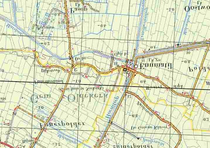 Topografische kaart met daarop de omgeving van de Dijkstreek (Topografische Dienst, Delft, 1971). Deze natuurlijke ophoging is bepalend geweest voor latere ontwikkelingen.