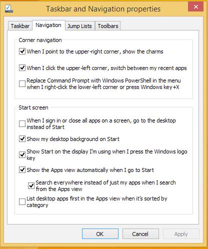 Uw Startscherm aanpassen Met Windows Embedded 8.1 kunt u uw Start-scherm ook aanpassen zodat u direct kunt opstarten in de bureaubladmodus en de schikking van uw apps op het scherm aanpassen.