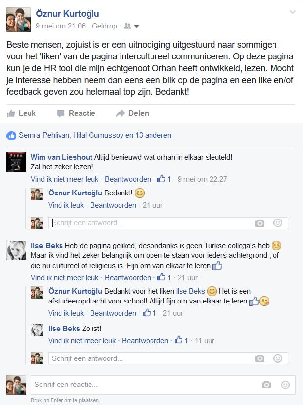 5.2 Bevindingen na lancering van de interventie Voordat er een (eventueel) ethisch dilemma wordt toegelicht worden de eerste reacties op de pagina