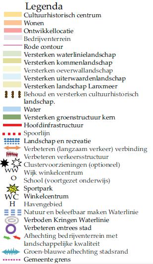 Figuur 11: Uitsnede kaart Structuurvisie Culemborg Met de realisatie van de onderdoorgang voor het langzaam verkeer bij het station en de verbindingen met de binnenstad wordt de recreatieve functie