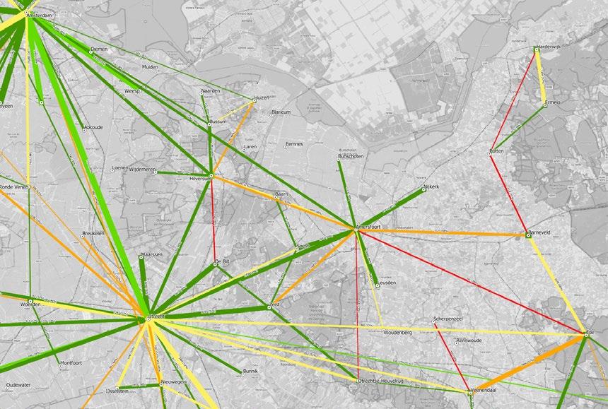 Daily Urban System De verschillende gemeenten in Regio Amersfoort vormen een hecht geheel. Op het kaartbeeld rechts (figuur 8) is een weergave van het Daily Urban System (dagelijkse pendelstromen).