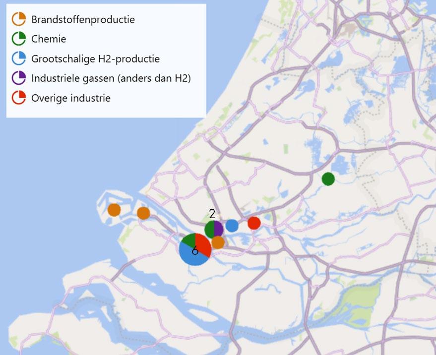 Figuur 14: Bedrijven in sector industrie bezig of geïnteresseerd in waterstof (#14) 3.1.1 HIC: Groene waterstofproductie (energieconversie) Groene waterstofproductie ontstaat na elektrolyse van water met gebruik van stroom uit hernieuwbare energiebronnen (zon-pv of wind).