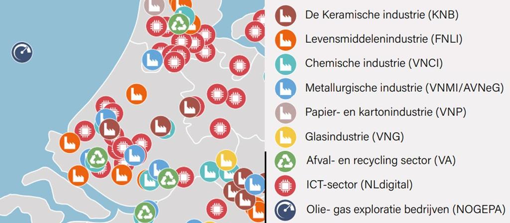 Figuur 15: Zesde cluster in Zuid-Holland (Zesde cluster, september 2020) Voor elk van deze bedrijven bestaan andere mogelijke oplossingsrichtingen in de energietransitie.