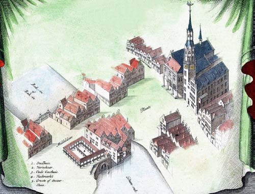van de Vogelsteeg en in richting Nieuwezijds Voorburgwal gemaakt. Door aankoop van huizen kregen ambtenaren woningen bij het stadhuis, zoals de cipier en de stadsbode.