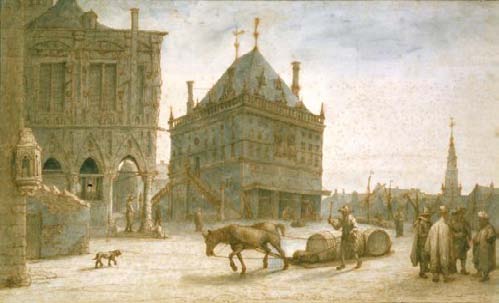 iets om uit te dragen. Stadhuistoren en vierschaar Jan Wagenaar stelt dat in of vlak na 1418 de Vierschaar gereed kwam. Van de toren is dat minder zeker.