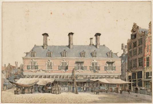 Huis onder t Zeil In 1599 kwam een nieuwe afsluiting van de vismarkt gereed.