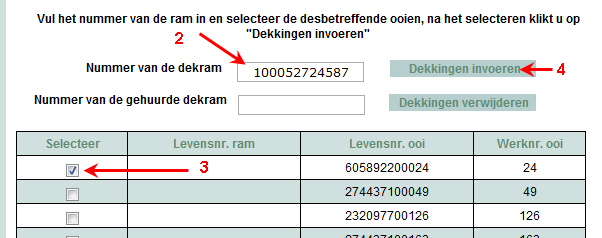 2 Klik in het scherm op Importeren oormerken LNV. Indien er geen nummers worden geïmporteerd dan wijst dit erop dat uw nummers niet meer vrij of niet aanwezig zijn in de databank van LNV. 3.